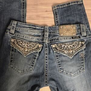 Women's Miss Me Jeans Easy Skinny Embellished Pockets. W28